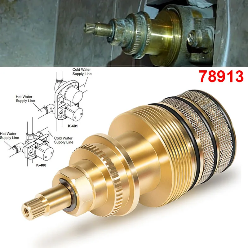 78913 Thermostatic Water Valve, 3/4’’ Valve High Flow Rate Cartridge Compatible with Kohler K400/K401