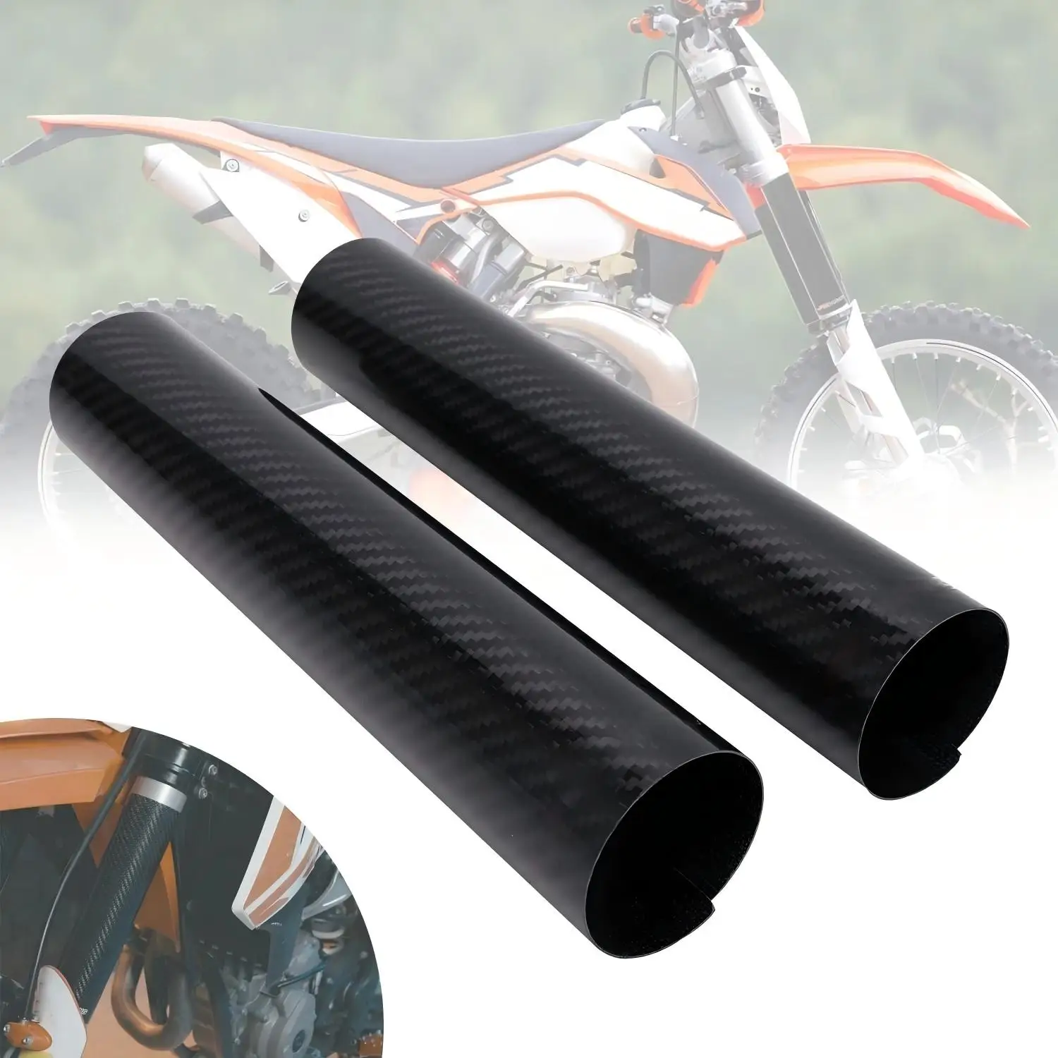 Carbon Fiber Front Fork Shock Guard Covers For Dirt Bike Pit Bike Pair 120-270mm 160mm 168mm 172mm 175mm 178mm 190mm 260mm 250mm