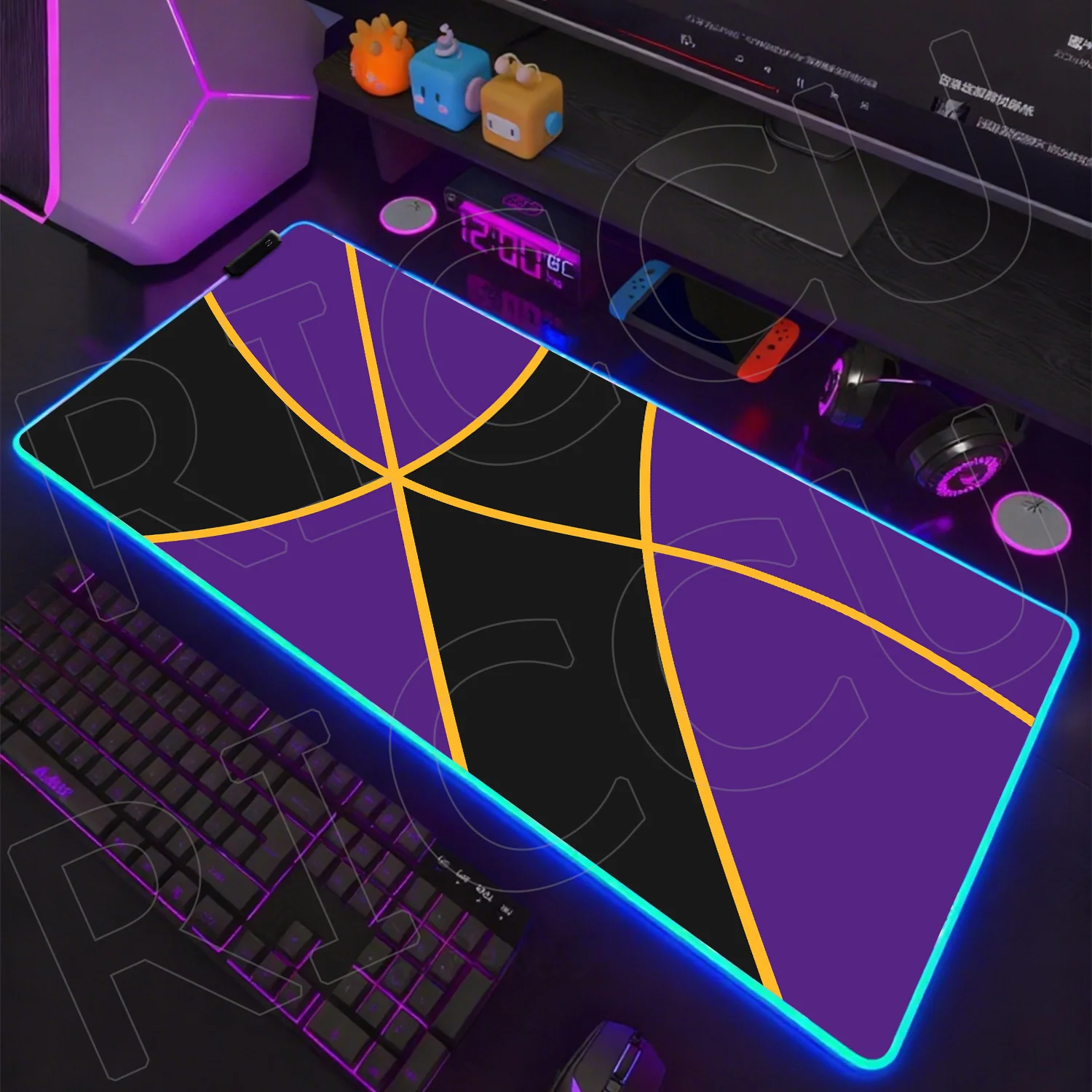 

RGB Basketball line texture 500X1000MM Mouse Pad Large Gaming Mousepad Offices PC Accessories Laptop Office Stitched LED DeskMat