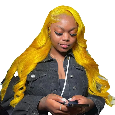 Amarillo claro 613 13x6 HD peluca Frontal de encaje cabello humano onda del cuerpo peluca de encaje transparente 613 pelucas de cabello humano de colores 200% para mujeres