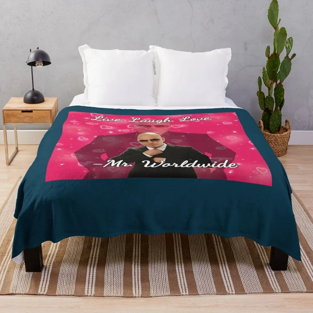 

Mr worldwide says to live laugh love Throw Blanket Thin Soft Blanket for Summer Night Sleeping