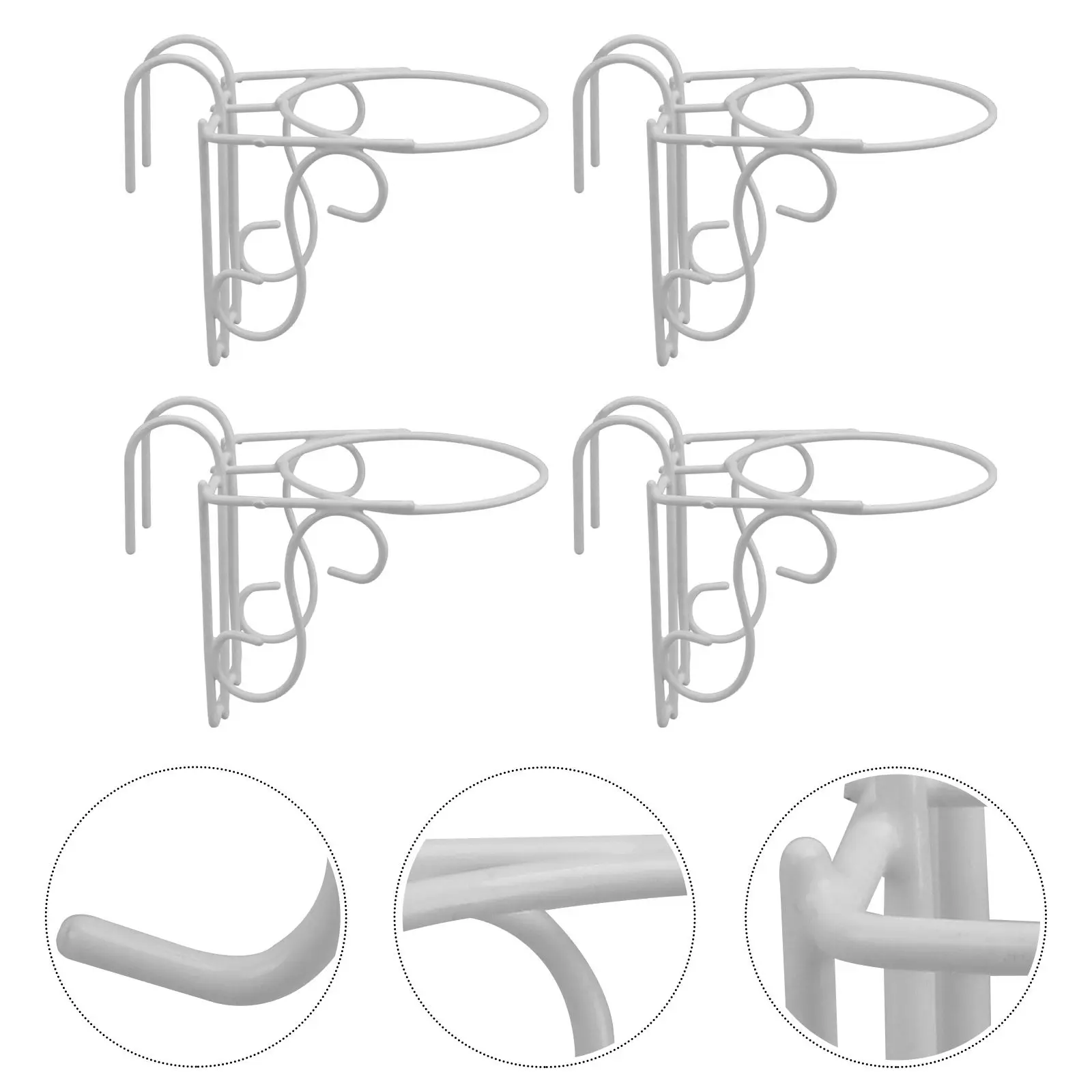 4Pcs Wrought Iron Flowerpot Hanging Rack Heavy Duty Orchid Bonsai Display Stand Space Saving Indoor Outdoor Flower Hanging Shelf