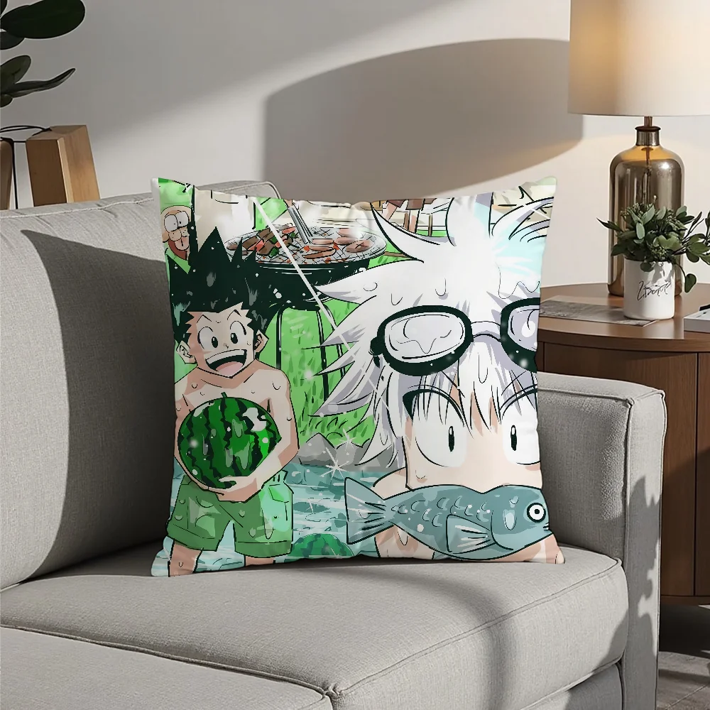 

Anime H-Hunter x Hunter Pillow Case Plush Fabric Soft Pillowcase Double Sided Print Cushion Cover Household Gifts