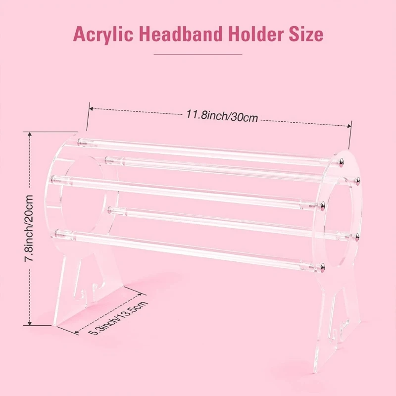 Fashionable Sturdy Acrylics Hair Accessory Stand Space Saving Efficient Organizers for Bedroom or Dressing Room Dropship