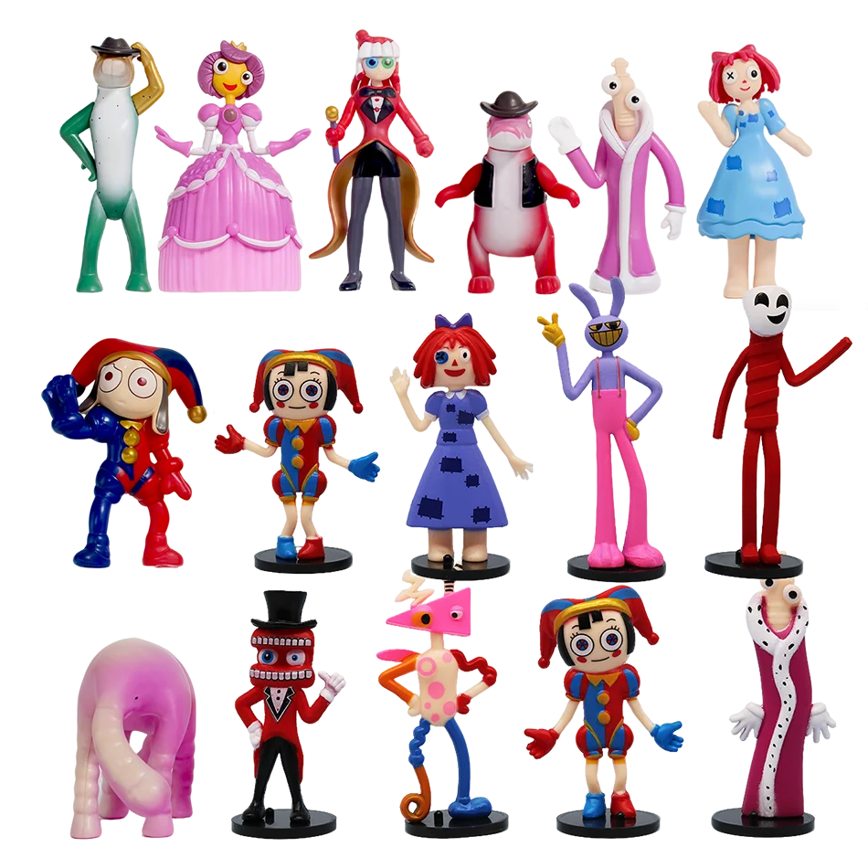 Neues 8-teiliges Set Erstaunliche Zirkus-Digital-Anime-Figuren Ragatha/Jax/Pomni Actionfiguren PVC-Modell Puppe Spielzeug Geburtstagsgeschenk