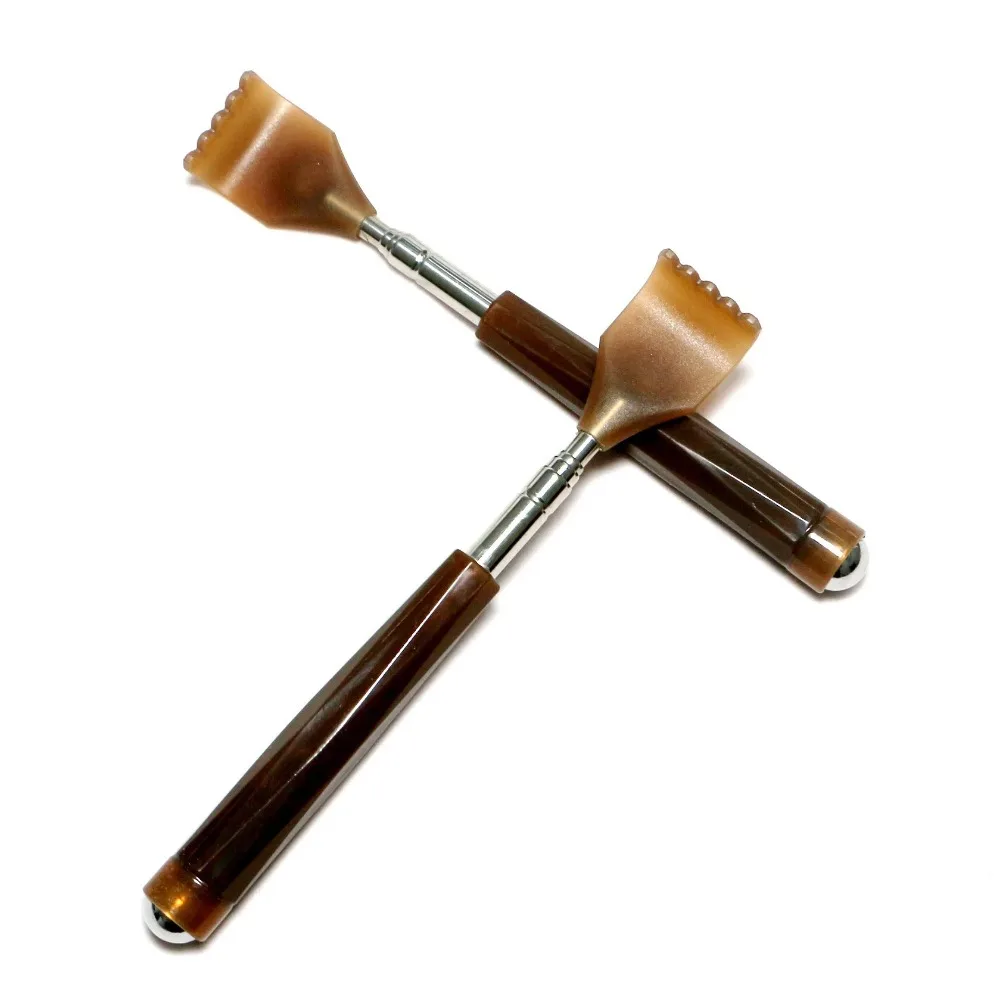 Telescopic Stainless Steel Back Scratcher with Rolling Balls Massage Extendable Itch Reliever Tool for Elderly Self-Help