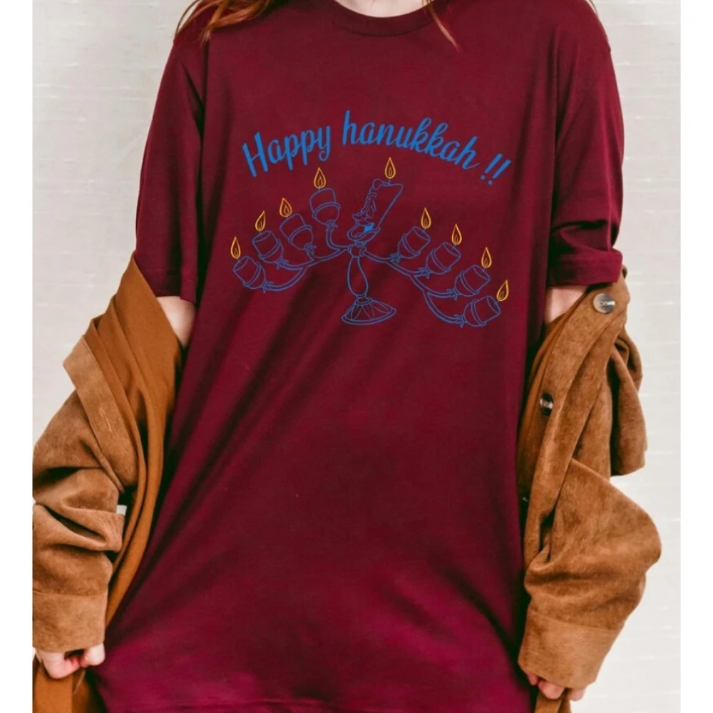 سعيد هانوكا المرأة تي شيرت الصيف قصيرة الأكمام عالية الجودة ملابس علوية من القطن الجدة تتجه الملابس الشارع الشهير النساء الملابس