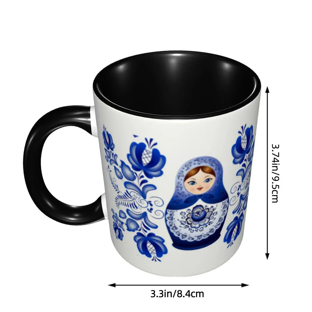 Matryoshka Doll Russia Coffee Mugs DIY Personalized Russian Folk Art Ceramic Mug Cup Creative Gift