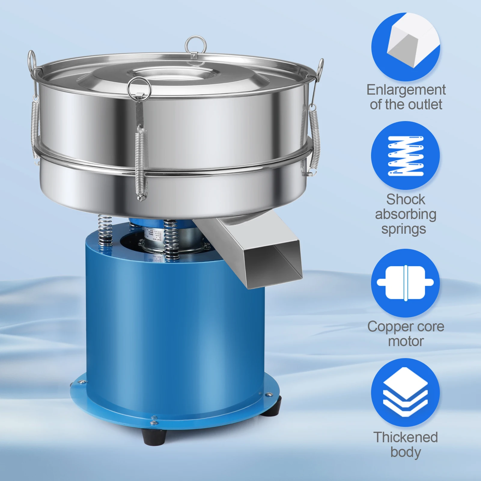 Elektrische Rvs Zeefmachine Poeder Vibrerende Zeefmachine Lab Zeef Shaker Trilscherm 40 Cm X 10 Cm