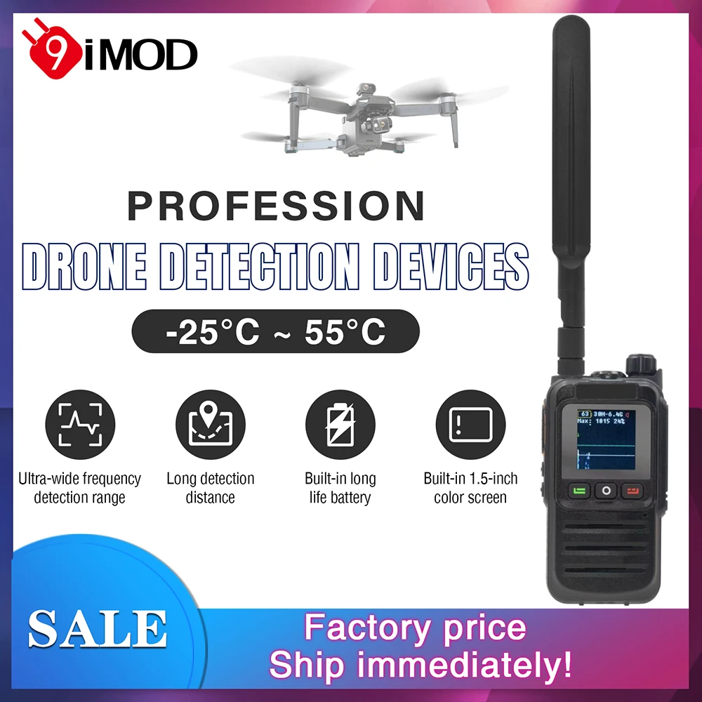 

Handheld Drone Detection 6000mAh 30MHZ-6.4GHZ Drone Approach Warning Device