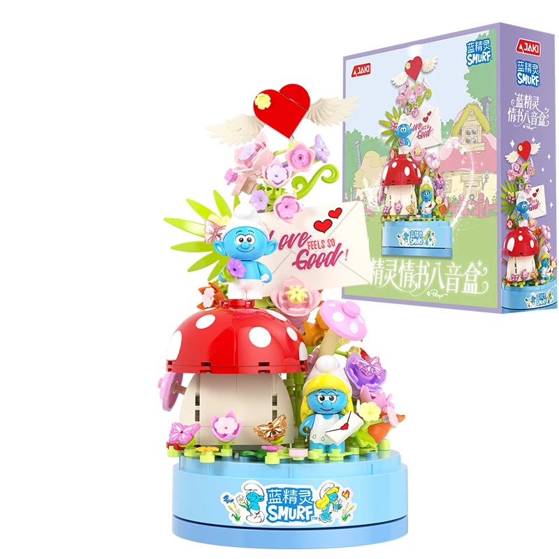 Smurfen Schilderkamer Magisch Huis Bouwstenen Cartoon Hut Modelstenen Met Stofkap Educatief DIY Speelgoed Vakantiecadeaus