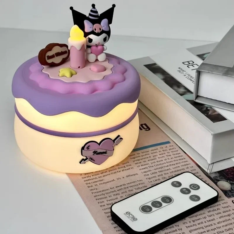 

Sanrio Kuromi Cinnamoroll Birthday Cake Night Light Cartoon Bedside lamp Room Decor Pat Pat Lamp Kid Children Christmas Gift