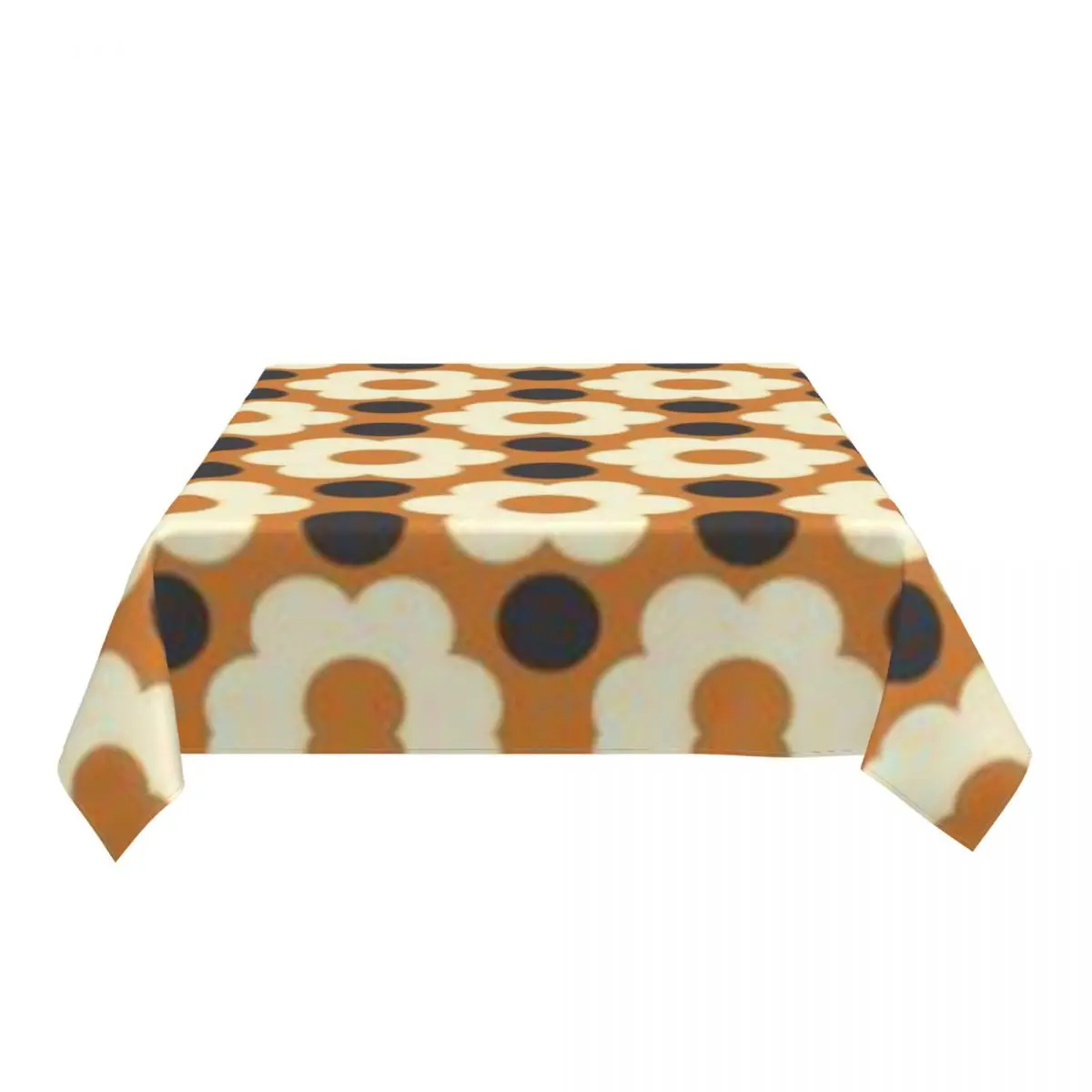 Waterproof Orla Kiely Multi Stem Table Cover Elastic Fitted Retro Geometric Scandi Table Cloth Backed Edge Tablecloth for Picnic