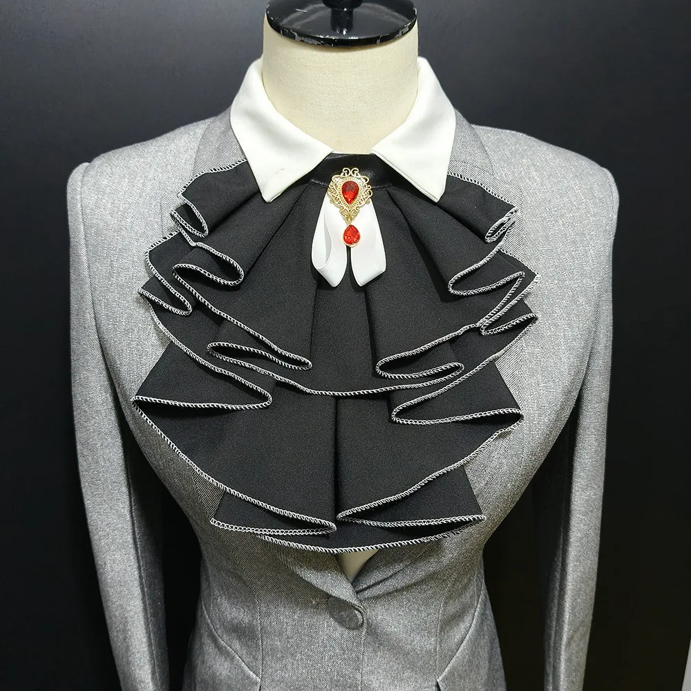 Handmade Multi-layer Rhinestone False Collar Scarf Suitable for Pairing with Stage Performance Shirts and Cosplay Costume Props