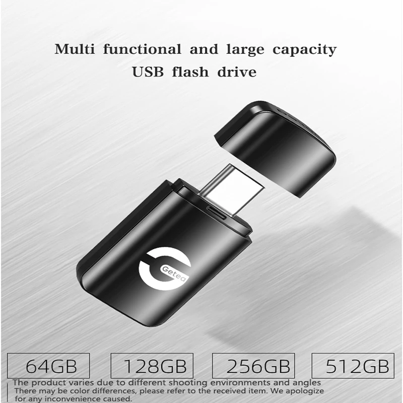 CoolFish-USB Flash Drive para Laptops e Desktop, Cartão de Memória Flash, Tipo-C 3.0, Usado para Laptops, Frete Grátis, 1 T512G, 56G, 128G, 64G