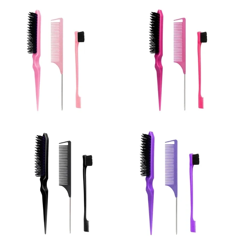 3pcs/lot Double Sided Edge Control Hair Comb Hair Styling Hair Brush Accessories New Brush Comb Styling Partition Comb