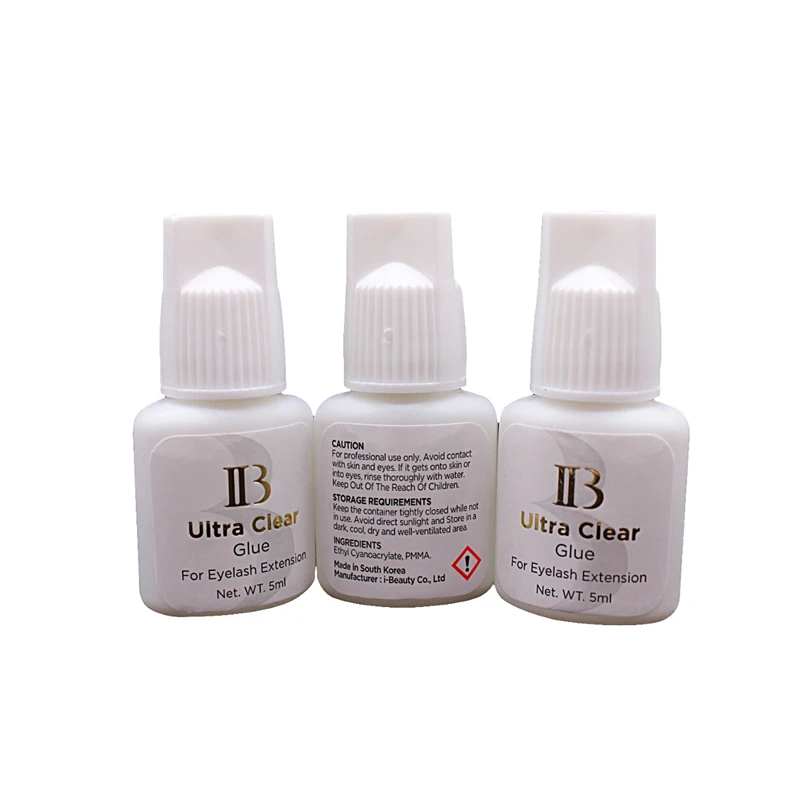 3Bottles Original IB Ultra Clear Glue 5ml For Eyelash Extensions Transparent Strong Fast Drying Korea Lash Tools Wholesale