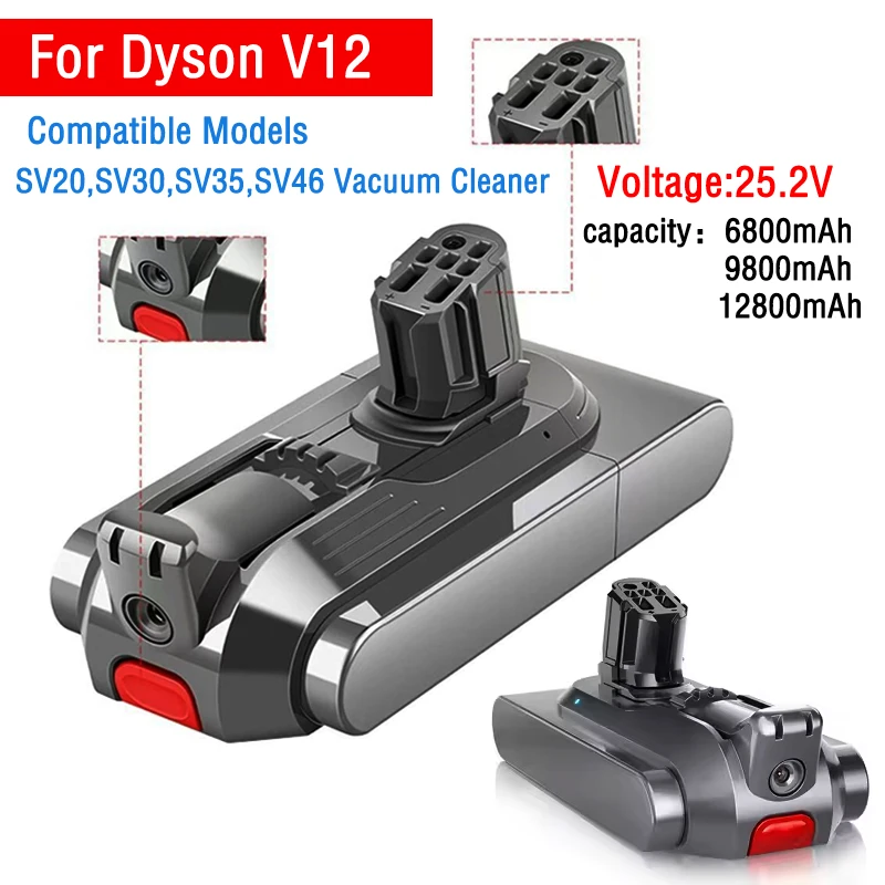 

For Dyson V12 Battery Genuine 25.2V 12800mAh Compatible with Dyson Ultra-thin Cordless Models SV20 SV30 SV35 SV46 Vacuum Cleaner