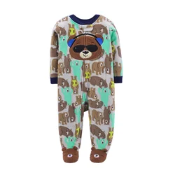 Footed Warm Baby Rompers 2021 Fall Winter Micro Polar Fleece Hot Baby Pajamas Infant jumpsuits Sleepwear 0/3-12M