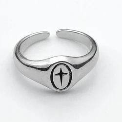 Hip Hop Open Ring Simple Niche Design Cross-shape Ring for Couple Women Girls