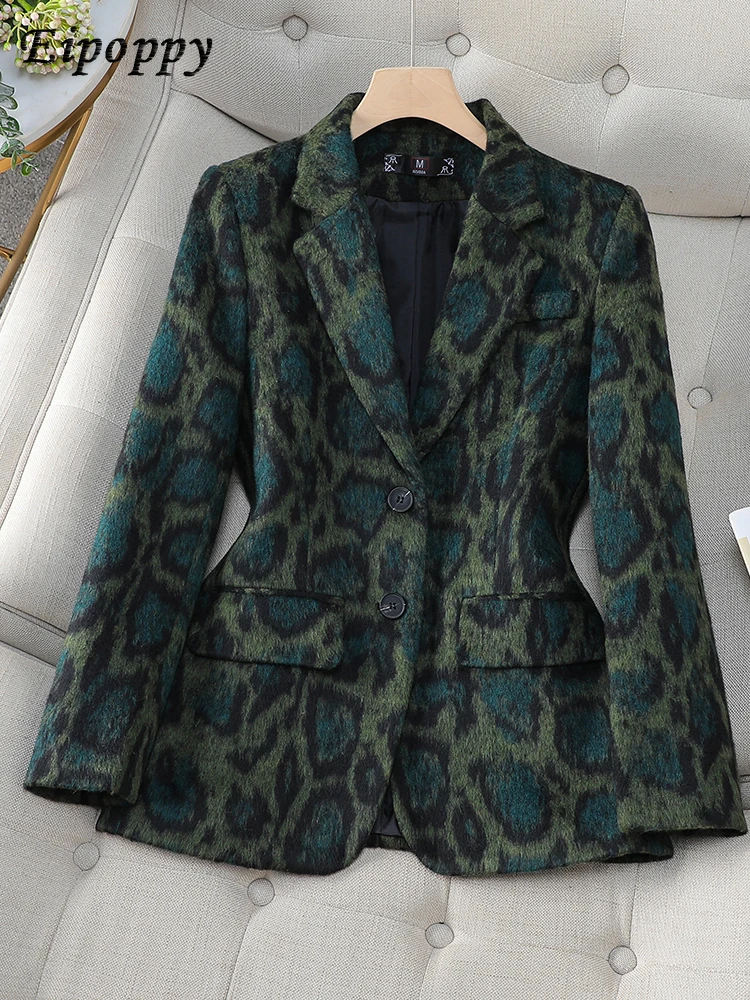 Fashion Coffee Green Casual Ladies Blazer donna manica lunga Single Button Slim donna autunno inverno giacca