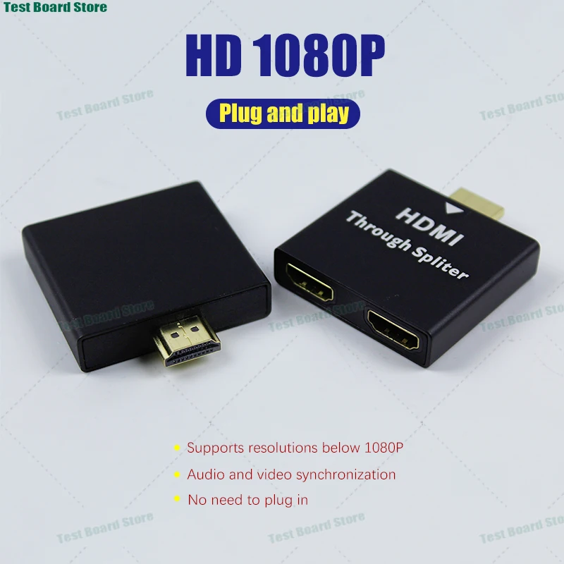 1Piece HDIM dual female HDMI adapter 1080P HD splitter 1 in 2 out HDMI ports for projectors/laptops/PC/gaming consoles