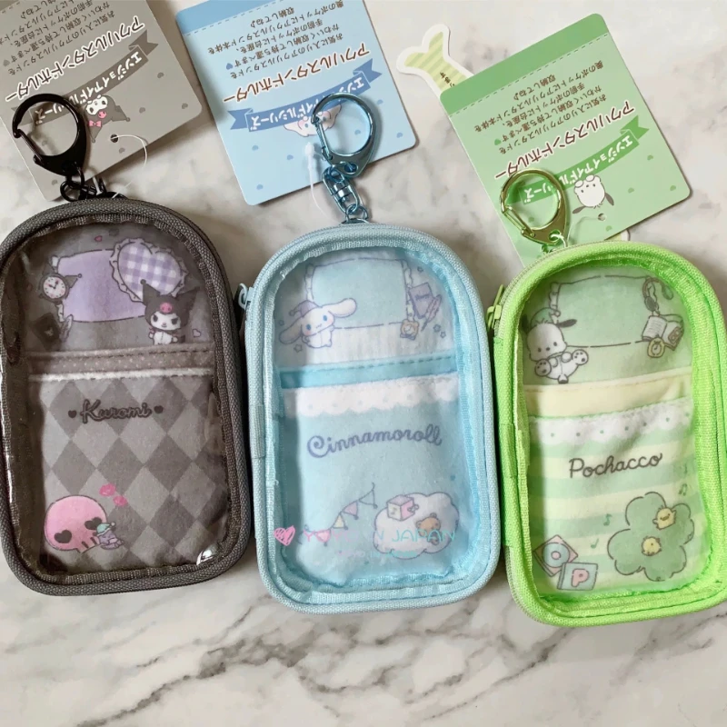 

sanrio anime peripherals keychain kuromi cinnamoroll my melody card holder doll pain bag storage cute wallet ladies