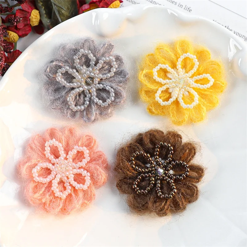 

Зимний стиль, 30 шт./лот, 40 мм, цветные бусины, мультяшные цветы, цветочные бусины ручной работы, ювелирные изделия своими руками, аксессуары для волос для одежды