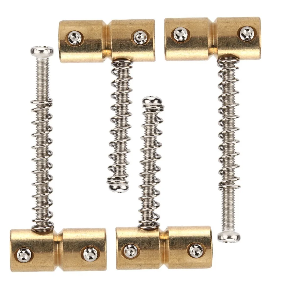 

4pcs ​4‑String​ Bass String Saddle​ ​Brass 2 long 2 short ​Brass Bridge Set Kit​ Easy to install ​Gold