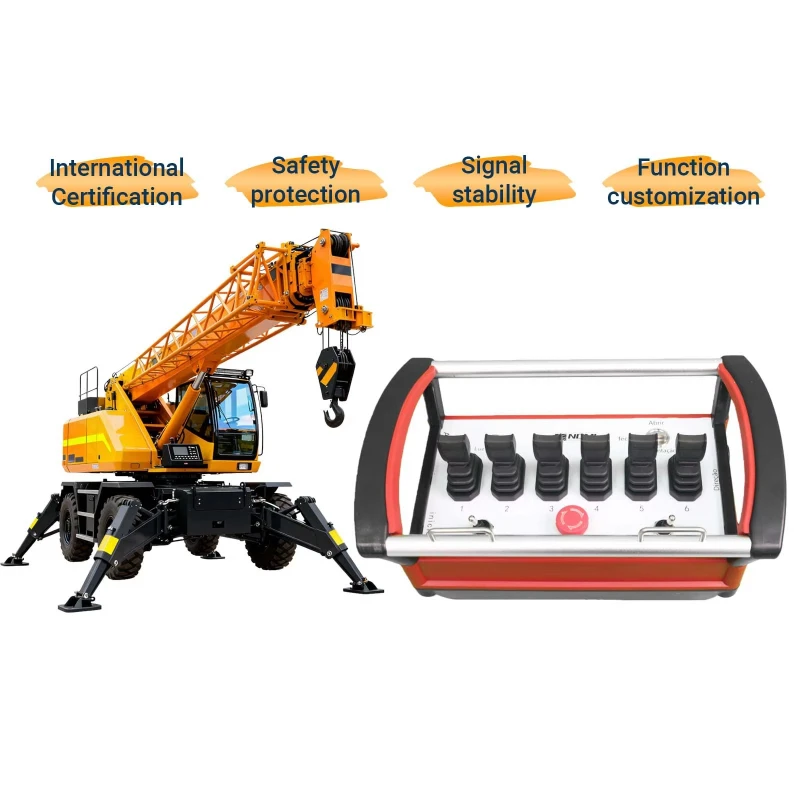 8-Key joystick controller Two-speed proportional hydraulic remote control crane IP68 protection 5 km range Automatic shutdown