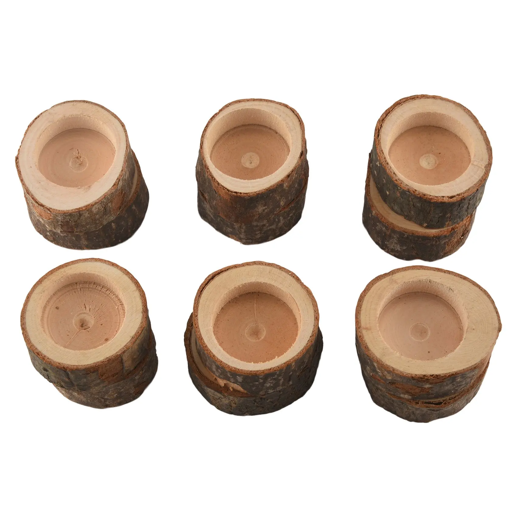 12Pcs Wooden Candle Holder,Votive Tealight Holder for Wedding Party for Table,Halloween Christmas Party Home Decor