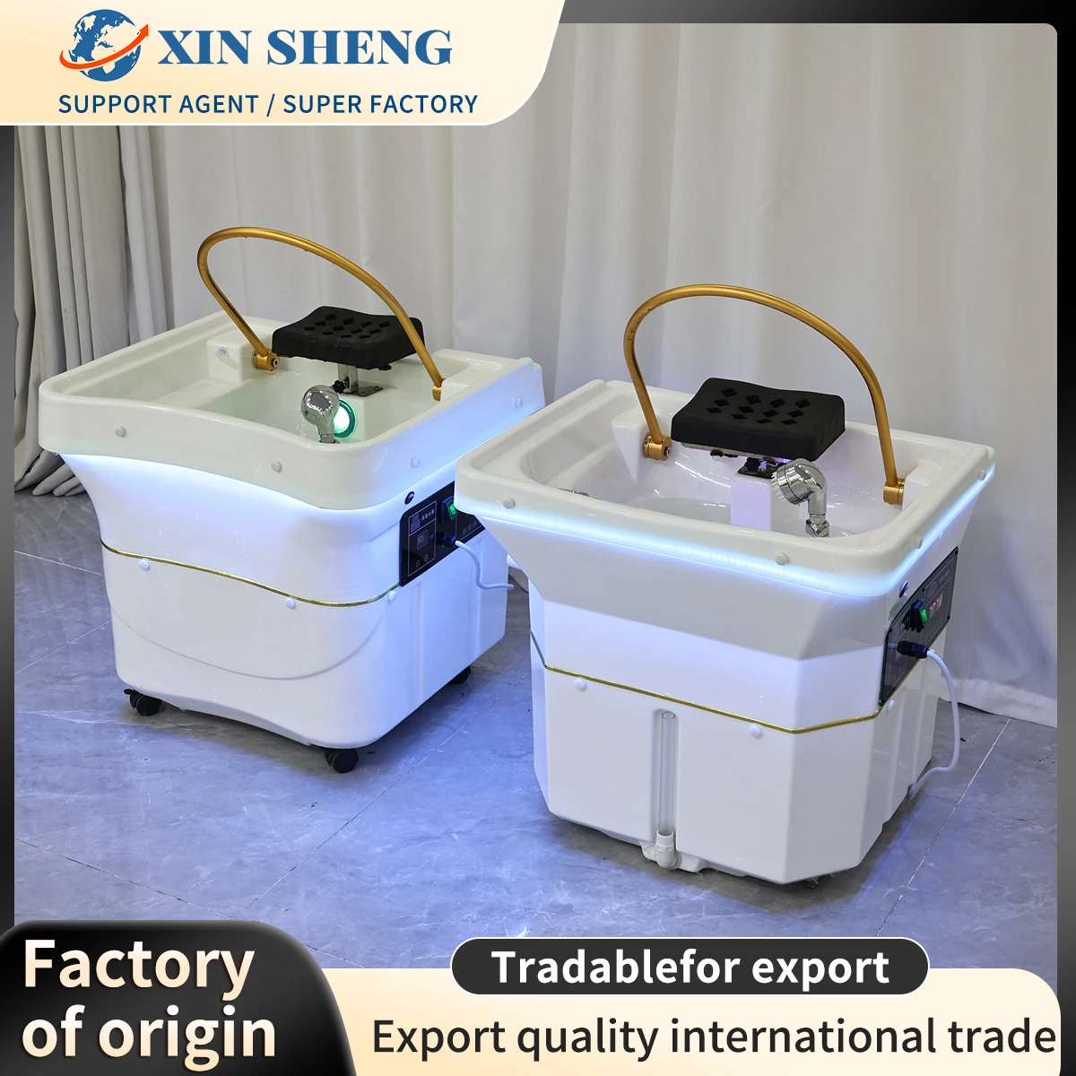 حوض شامبو سبا برأس محمول متحرك، حوض العلاج المائي برأس دوران المياه، آلة التبخير، أثاث سبا بالجملة #6