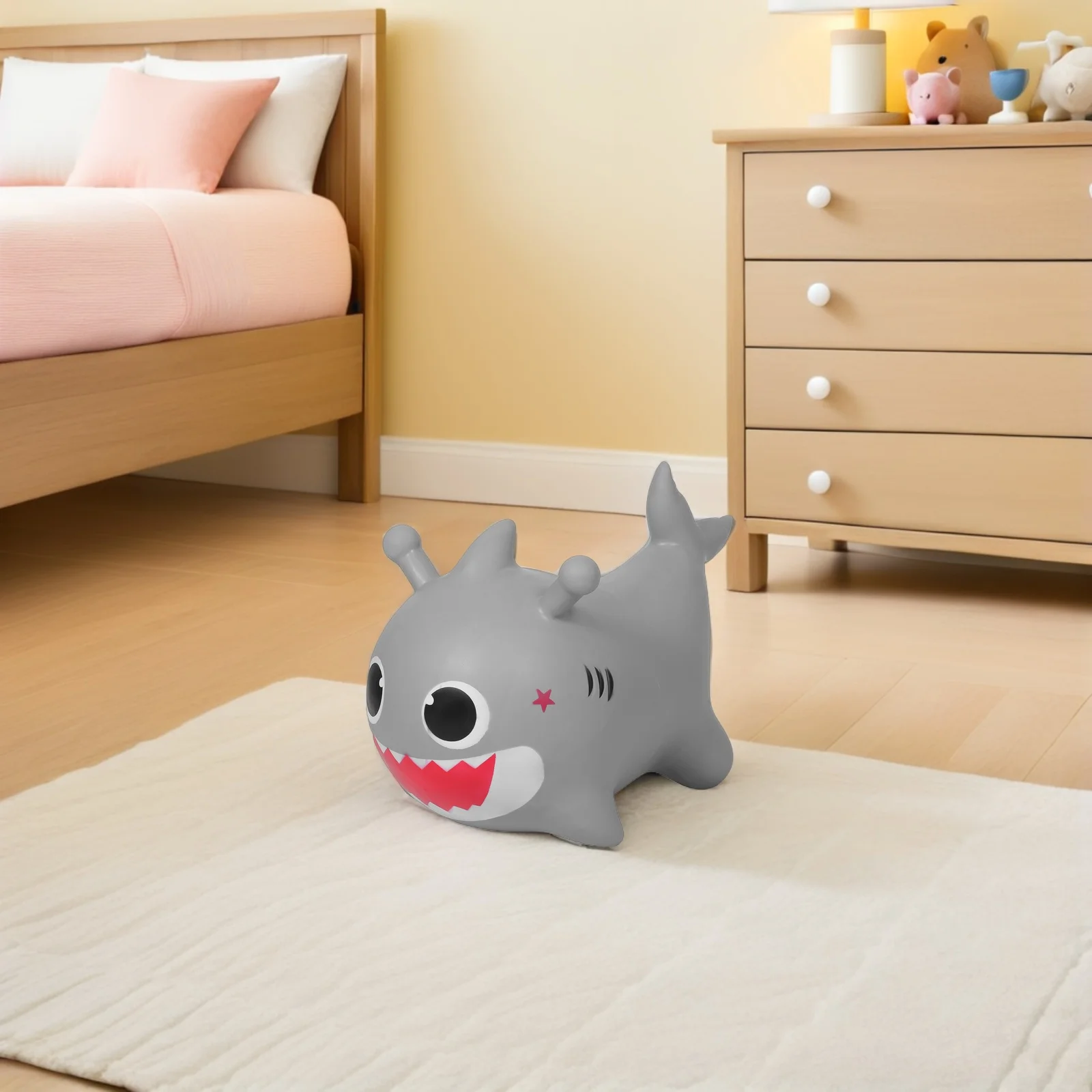 ม้ากระโดดเป่าลมสำหรับเด็กเล็ก: ของเล่นขี่รูปสัตว์ขนาดใหญ่ หนา ทนทาน สำหรับเล่นในร่มและกลางแจ้ง ทนต่อการสึกหรอ เหมาะสำหรับเด็ก