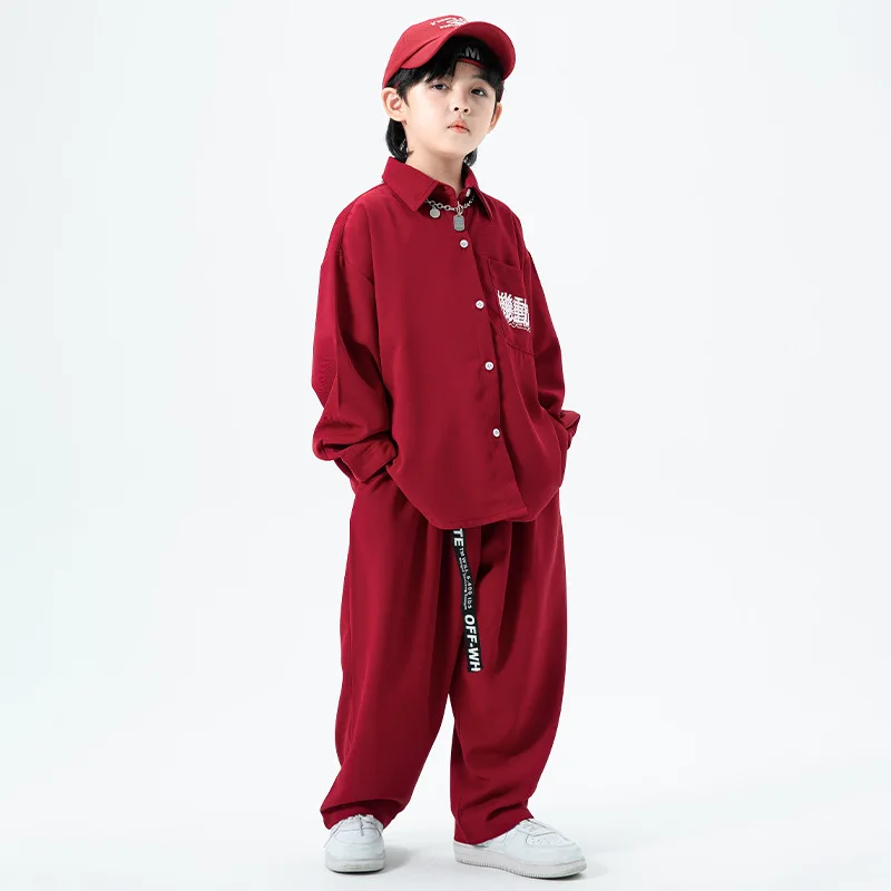 子供のためのジャズショーのヒップホップトラックスーツ,ダンスパフォーマンスの服,だぶだぶのベスト,だぶだぶのパンツ,Tシャツ,子供のためのスーツセット,ファッション