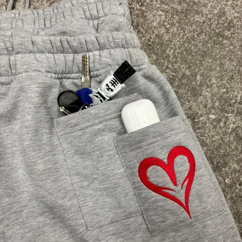 Y2k Poker Embroidered Double Waist Jogging Pants Gothic Hip Hop Street Wear Men's and Women's Loose Fake Two Piece Sports Pants
