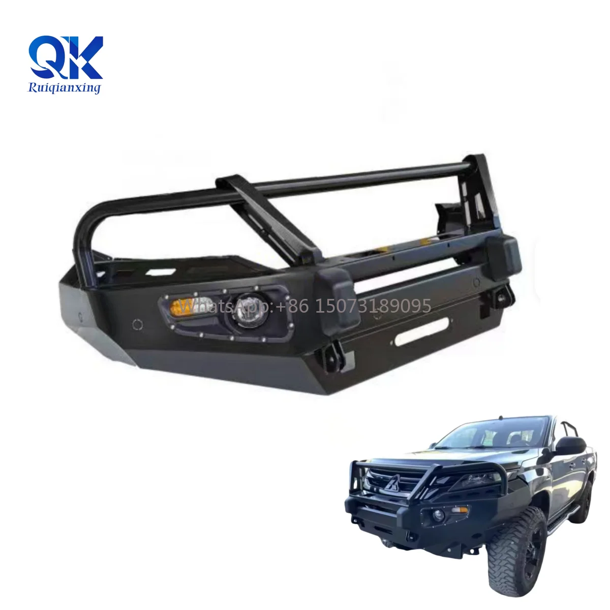Brand-New Steel Front Bumper Kit for Mitsubishi Triton L200 2019+ Hot-selling MR with Tow Hook Cut-Outs