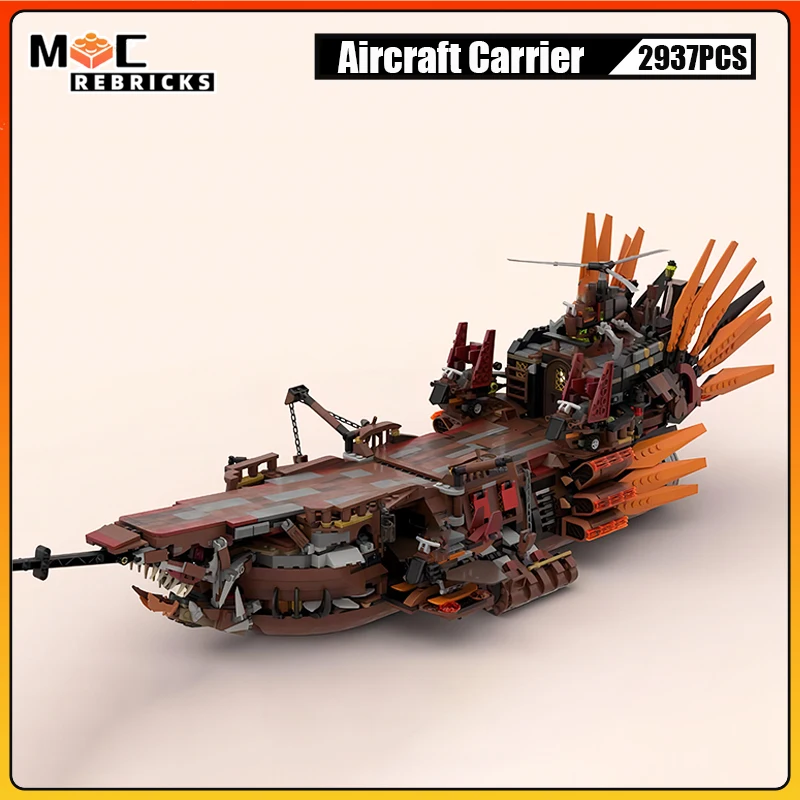 

Creative Steampunk Ship Pirate Carrier High-tech Military Transport Warship Technology Building Blocks Model Kid's Bricks Toys