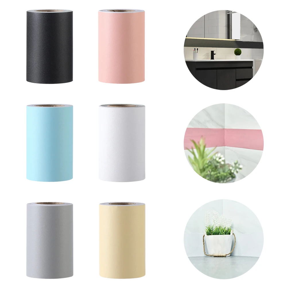 

5M Self-adhesive PVC Waist Line Wallpaper Waterproof Skirting Line Vinyl Decals Baseboard Wall Border Stickers Living Room Decor