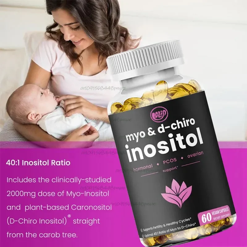 

Inositol and D-Chiro Inositol Supplements for Ovarian and PCOS Support for Female Fertility,PH Balance 60Vegetarian Capsules