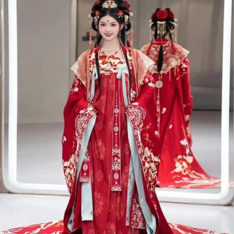 New Chinese wedding dress Phoenix crown Xia Pei full set of Hanfu