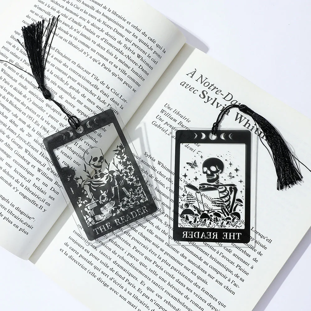 

Clear Reading Skull Acrylic Bookmarks Tarot Bookmarks Reading Lovers Reading Accessories Gifts for Friends