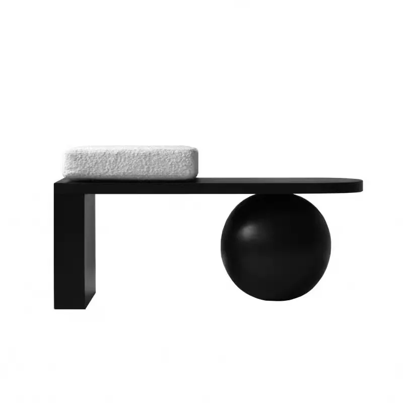 

Nordic living room bench, art bedside stool, light and simple solid wood sofa