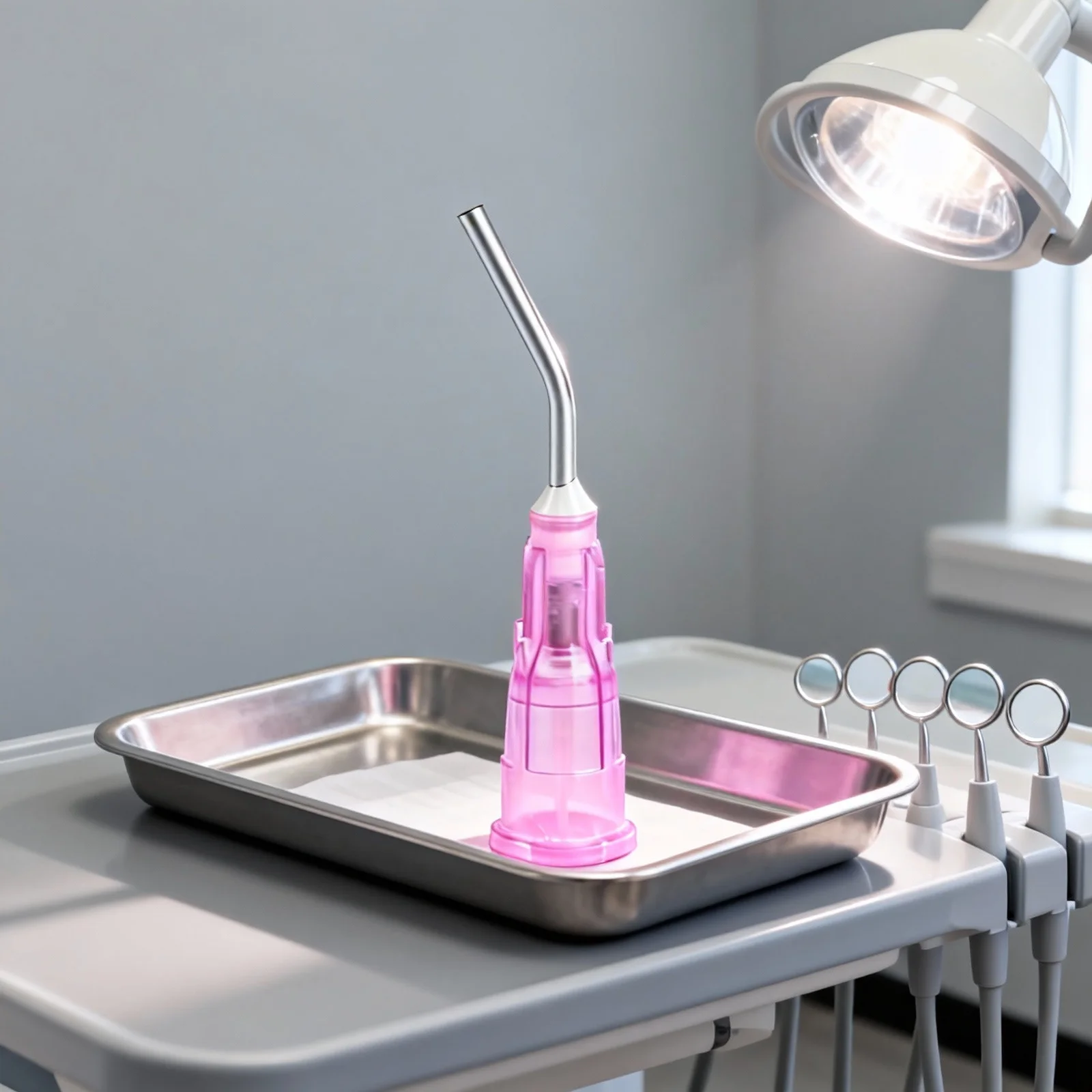 

100pcs Dental Needle Tips 1.2Mm Pink Disposable Bent Tip For Oral Care Teeth Cleaning Surgery Postoperative Pet Feeding