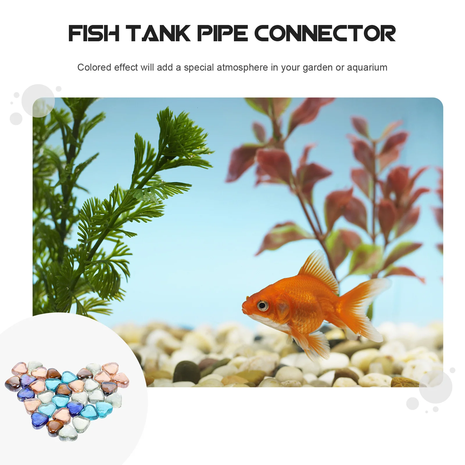 

1Set Creative Heart Shaped Glass Stone Set for Aquarium Garden Flower Pot Decor Colored Stone Ornament Landscape Supply