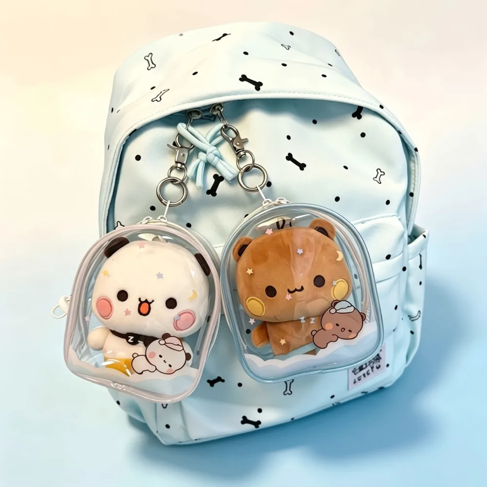 Genuine Cartoon Yier Bubu Plush Doll With Transparent Bag 10cm Anime Bag Pendant Decor Stuffed Toys Keychain Couple Xmas Gifts
