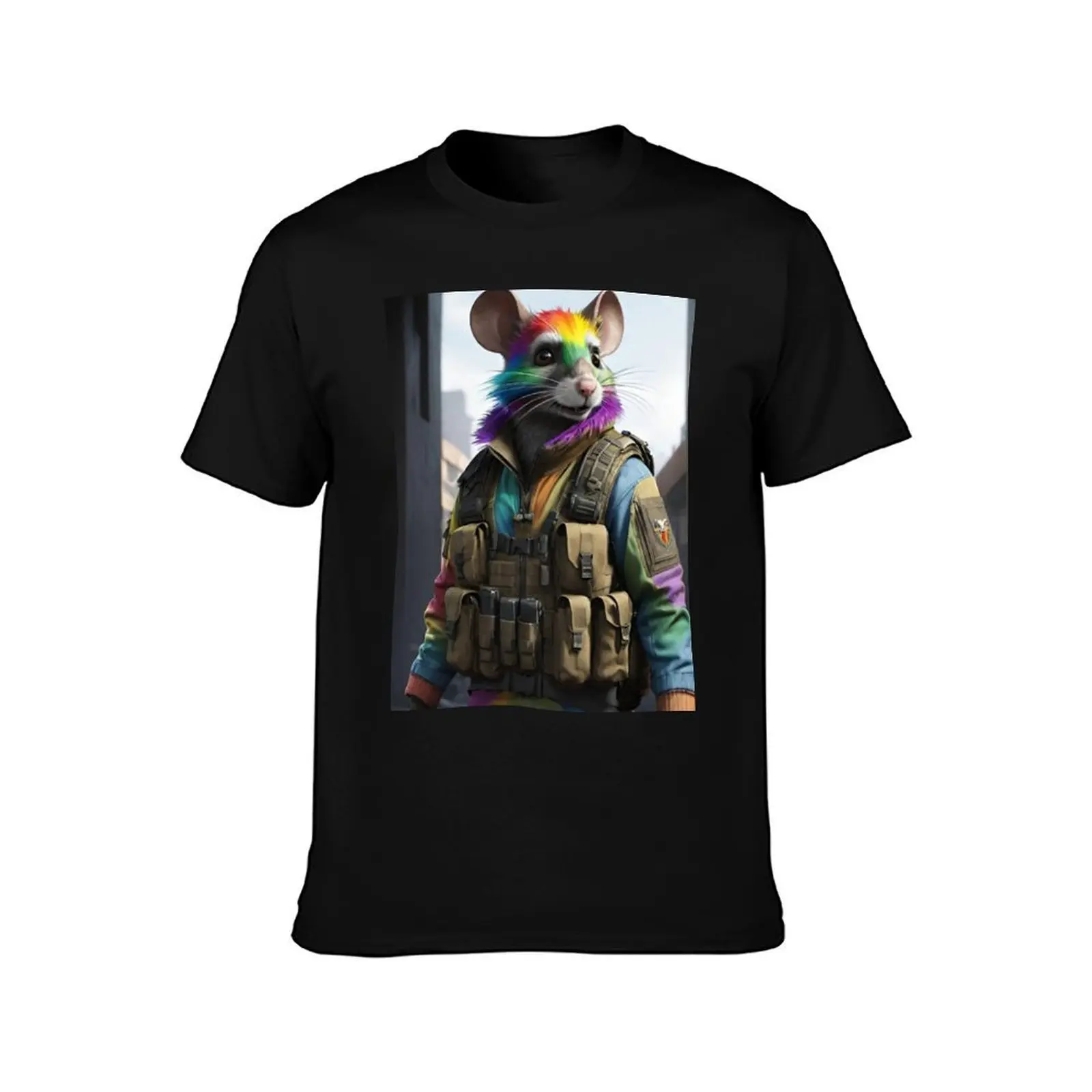 Rainbow mouse character T-Shirt Labor Work Casual T-Shirt