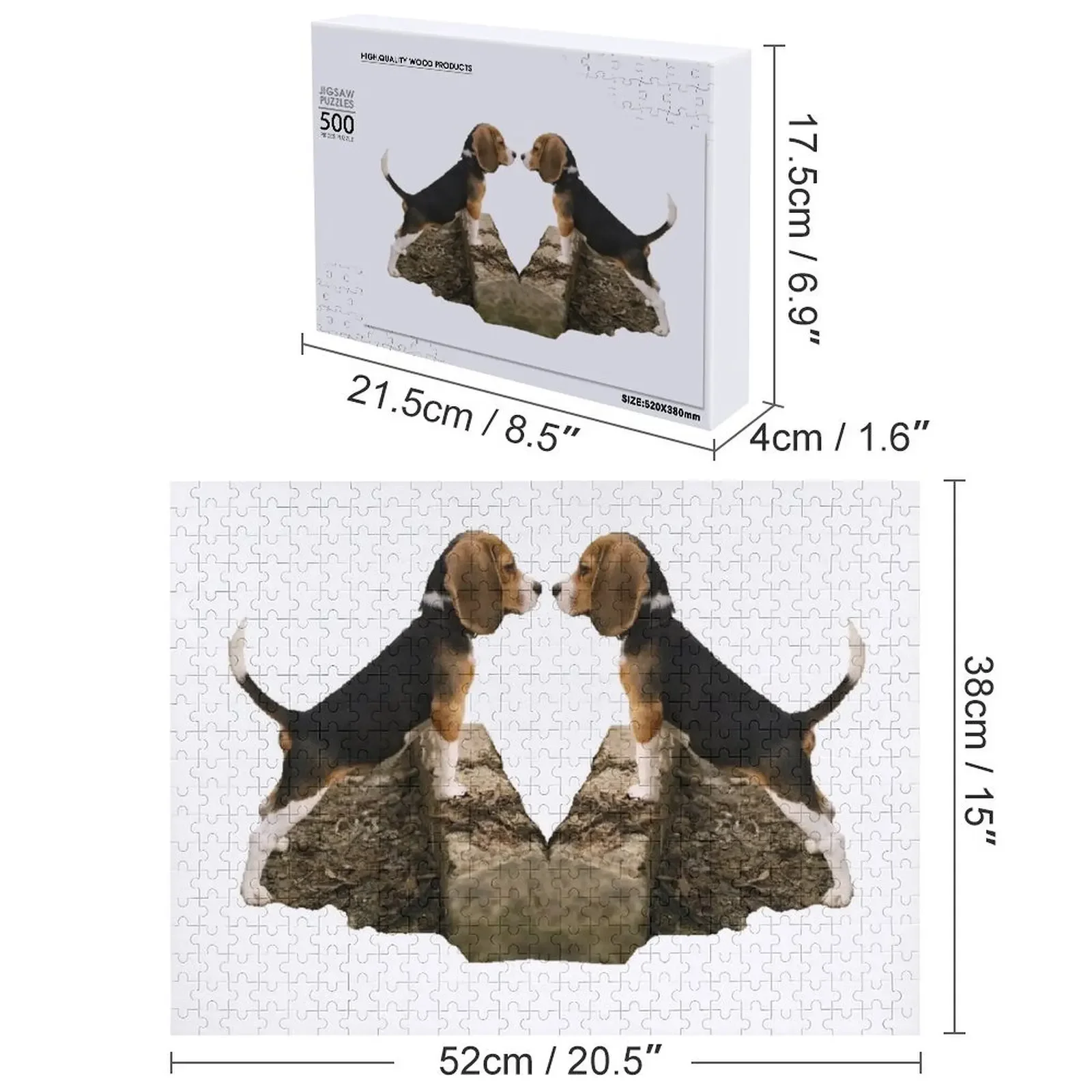 ลูกสุนัขพันธุ์บีเกิลกำลังตรวจสอบความเป็นไปได้ จิ๊กซอว์ภาพถ่ายส่วนตัว ของขวัญคริสต์มาส ไอเดียของขวัญส่วนบุคคล ปริศนาจิ๊กซอว์