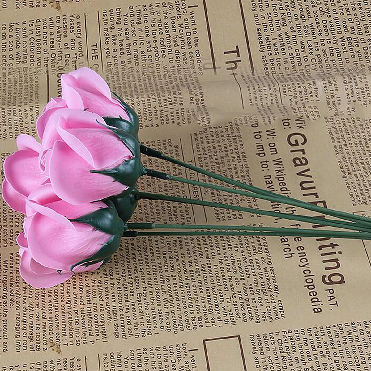 

51pcs Artificial Flower Stem High Quality Flexible Bouquet Making Soap Roses Carnations Sunflowers Arrangement Decor