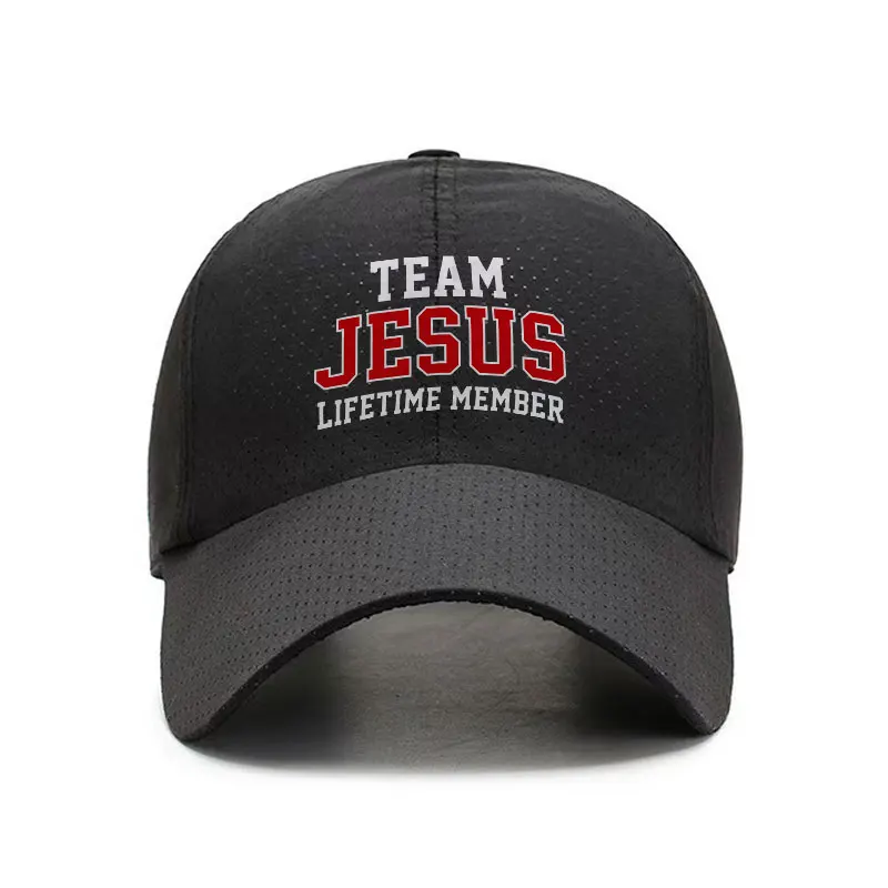 Team Jesus Lifetime Member Quick Dry Baseball Cap Unisex Breathable Outdoor Sports Sun Hat