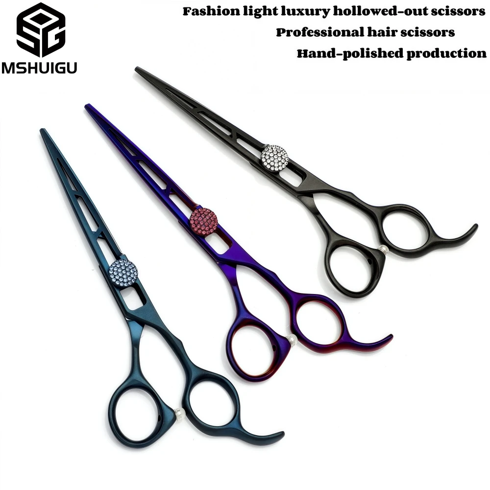 

mshuigu 6-Inch Professional Barber Scissors Japanese 440C Steel Multifunctional Thinning Shears for Home Haircuts And Salons